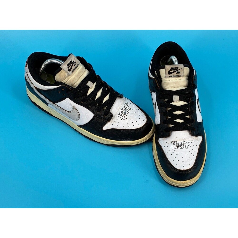 Nike SB Dunk Low HUF San Francisco Men’s 9 Black White FD8775-001 Must See!